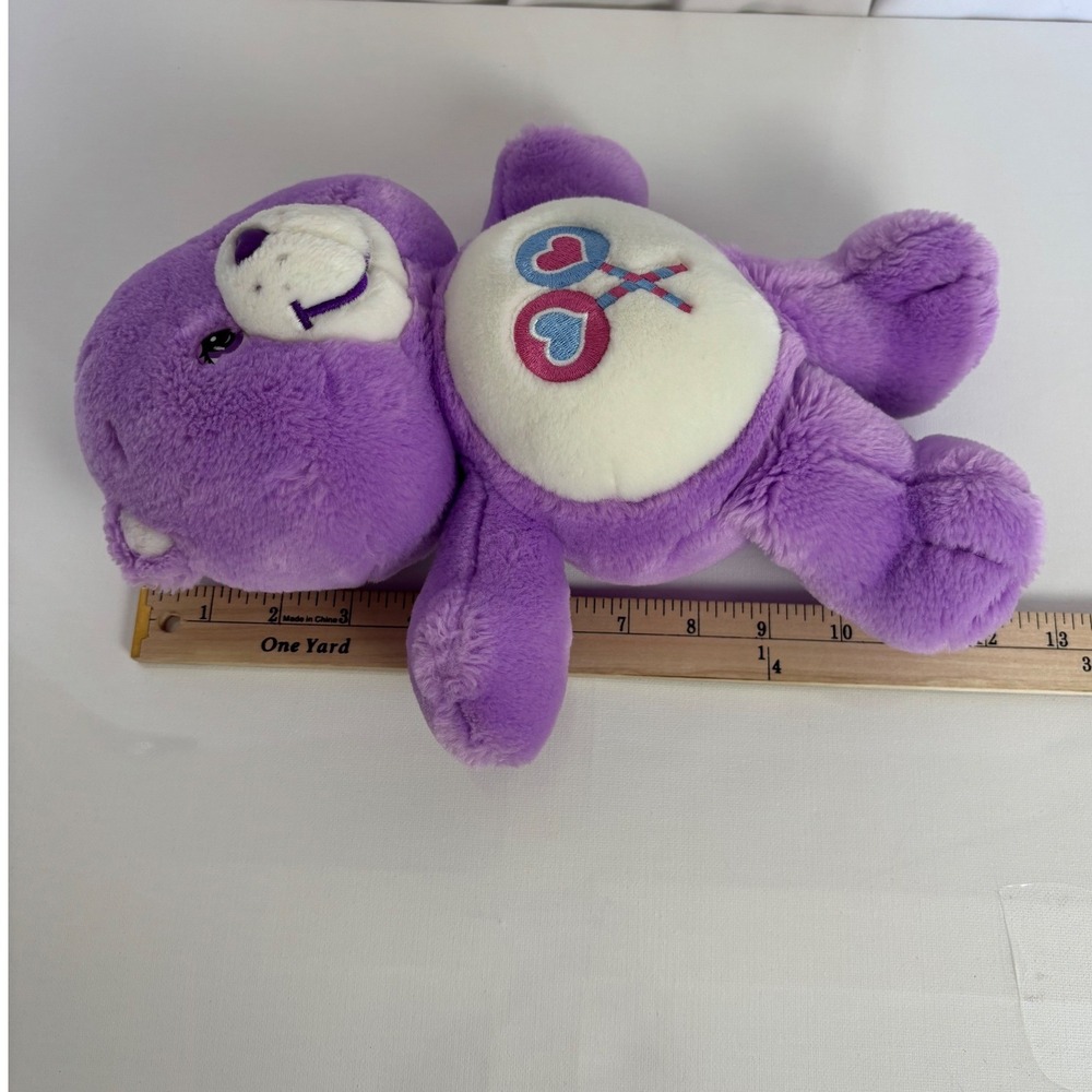 Vintage Care Bears Share Bear Purple Plush 2002 Lollipop 13inch Stuffed Toy Y2K - Picture 10 of 11